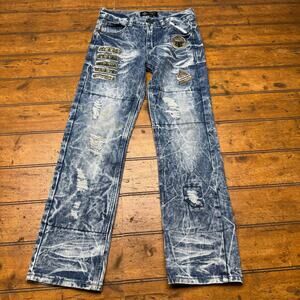 Road Narrows‎ army patches distressed jeans youth size 12